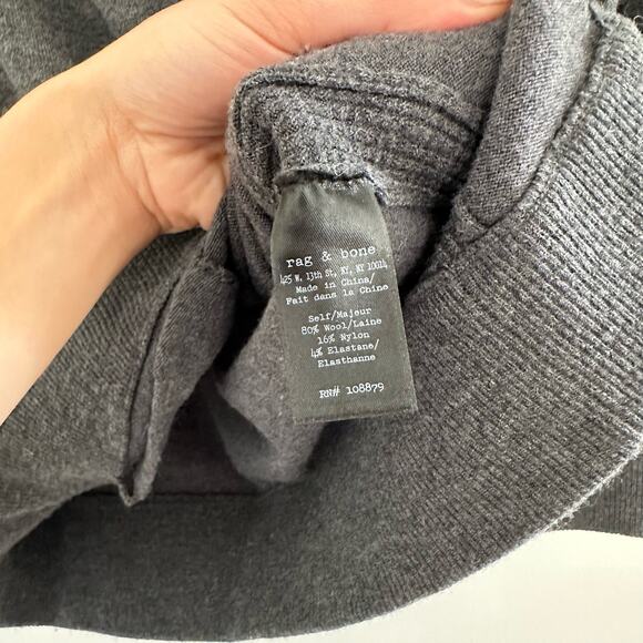 Rag & Bone Wool Blend V-Neck Button Front Cardigan in Gray M - Picture 4 of 5